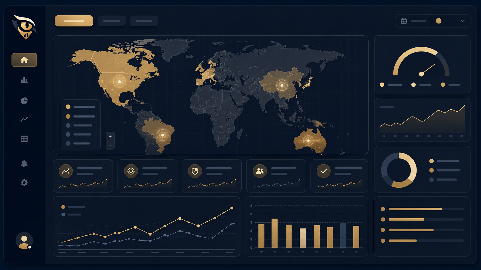 Mock dashboard showing local market, audience confidence, and campaign status